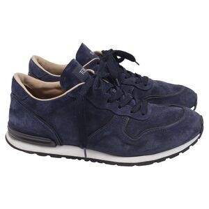 Tod's Lace-Up Low-Top Sneakers in Navy Blue Suede